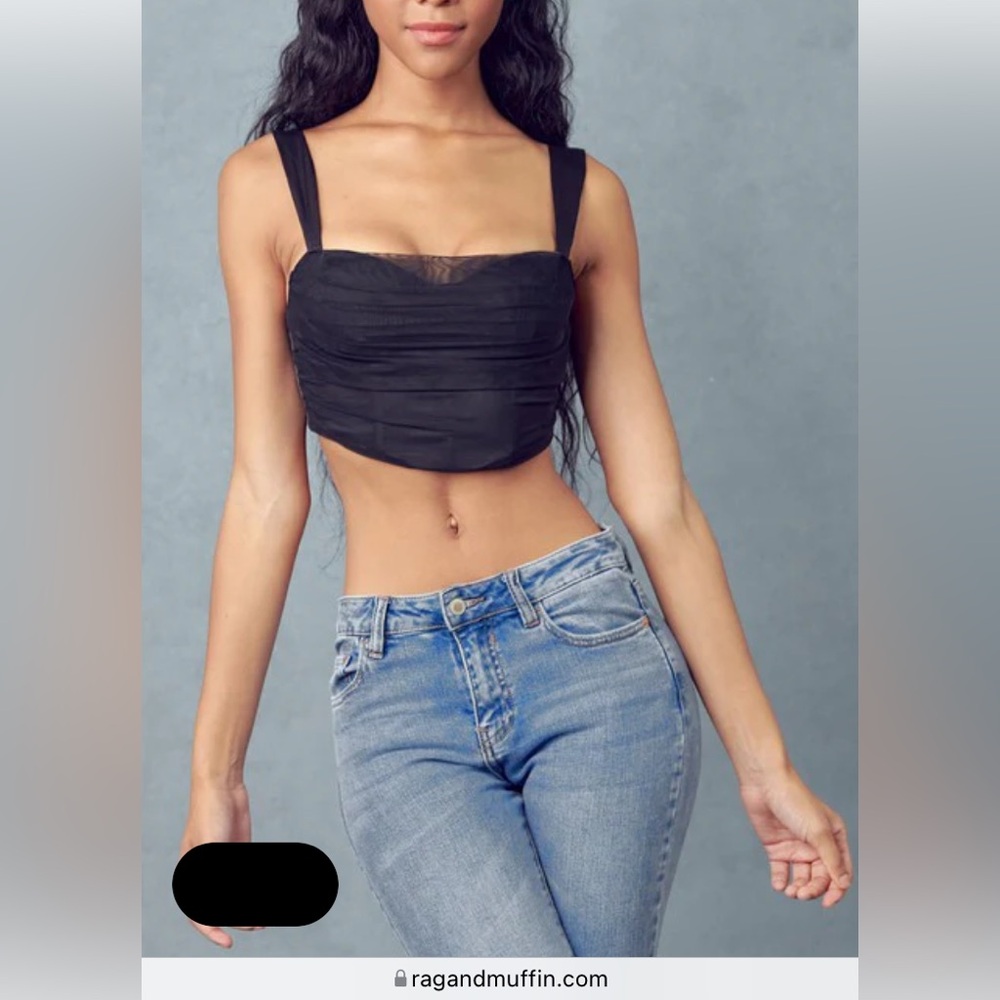 Mesh Corset Crop Top